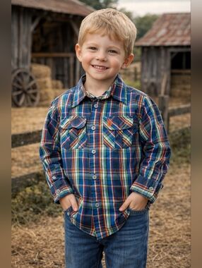 U.S. Polo Assn Plaid Button Down Shirt Boys Size 5/6 EUC